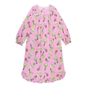 Disney Princess Flannel Granny‎ Nightgown Pajamas Ariel Belle Tiana Pink Girls 8